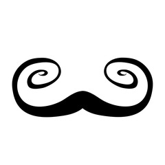 Moustache silhouette cartoon vector