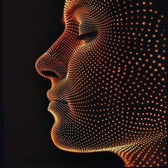 there is a close up of a persons face with dots on it