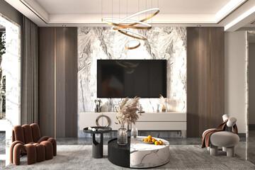 3d render living room