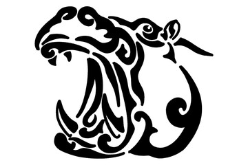 Hippo Head Tattoo Design