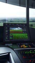 High-Tech Control Panel with Agriculture Dashboard in Modern Setting