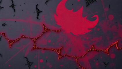 Abstract red and black graphic design, textured background