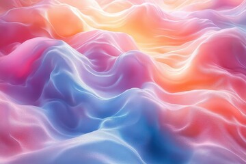 Obraz premium dreamy 3d abstract background swirling with pastel colors and soft shapes featuring realistic textures and smooth reflections creating a tranquil and ethereal atmosphere in detailed 8k resolution