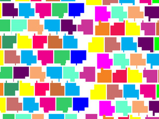 Abstract colorful checkered pattern seamless and confetti, on white background. Bright colorful retro checkered pattern background. Pixel pattern game background.	