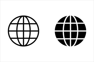 Globe Icon vector illustration, Go to web symbol icon, www symbol, Web icon, website, homepage icon set, earth clip art, globe symbol isolated white background