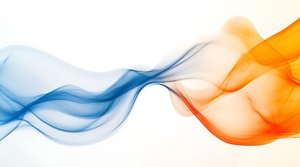 Bright abstract background with flowing orange blanc and blue wave dynamics