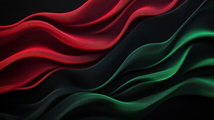Obraz premium Abstract pattern with red and green waves over a black noisetextured background, artistic and contemporary