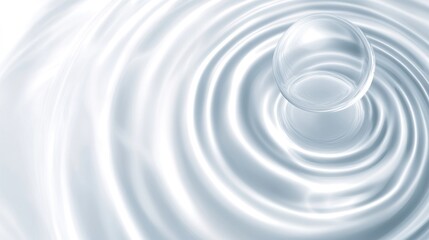 Glass sphere on swirling, rippling water.