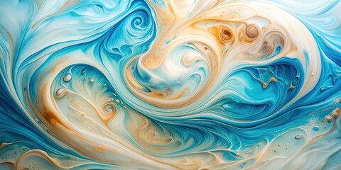 Whimsical, swirling light blue cream: abstract aerial drone art, textured background.