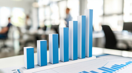 Digital Bar Graph Illustrating Labor Market Trends, Symbolizing HR Concepts and Workforce Dynamics.
