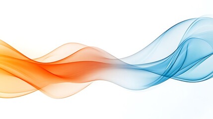 Obraz premium Stylized abstract wave layers in orange blanc and blue creating a modern gradient flow