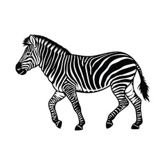 Obraz premium zebra running silhouette vector art style black design, animal