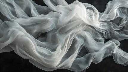 Obraz premium A long white fabric with a black background