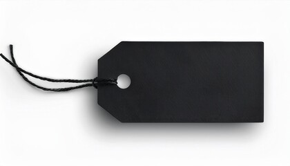 Elegant Black Hang Tag with String Loop for Premium Branding and Product Labeling, Featuring a Minimalist Design and Durable Finish