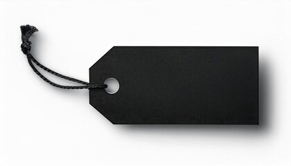 Elegant Black Hang Tag with String Loop for Premium Branding and Product Labeling, Featuring a Minimalist Design and Durable Finish