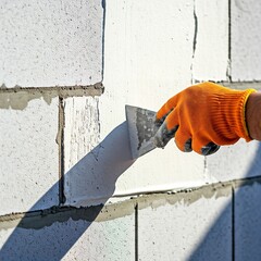Close-Up of Plastering Work