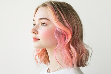 Naklejka premium Soft pastel tones define this elegant portrait, highlighting vib