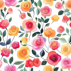 Watercolor painting of a vibrant rose bouquet with red, pink, and yellow roses arranged elegantly