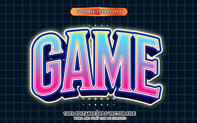 Fototapeta premium game 3d retro vintage editable template text effect