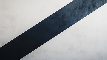 A single bold stripe in deep navy, running diagonally across a smooth white wall