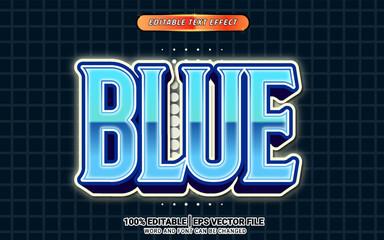 Blue game retro bold 3d text effect