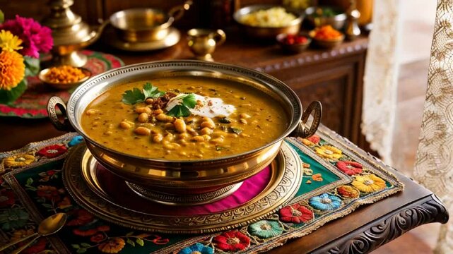 delicious Dhal soup, traditional food of India

