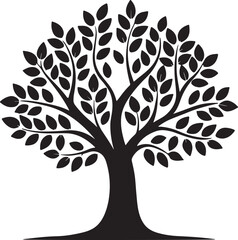 Obraz premium Tree silhouette vector art on a white background.