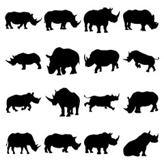 vector rhinoceros silhouette illustration