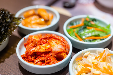 Fresh and colorful Korean side dishes