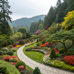 Obraz premium amazing shot of the beautiful Butchart gardens