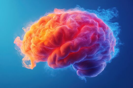 exploding brain in vibrant colors symbolizing creativity and inspiration visually representing the concept of a mind bursting with innovative ideas