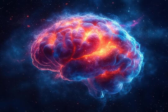 exploding brain in vibrant colors symbolizing creativity and inspiration visually representing the concept of a mind bursting with innovative ideas