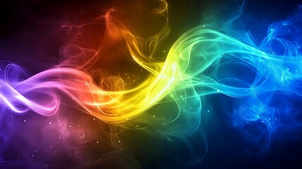 Abstract Colorful Swirling Smoke Design