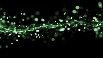 Abstract Green Light Waves With Floating Particles