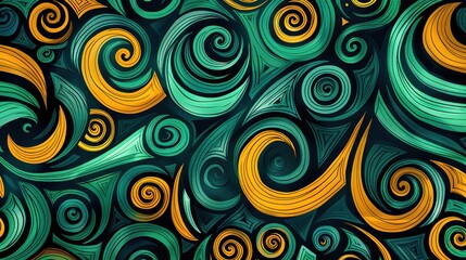 Fototapeta premium oceanica wave seamless pattern wallpaper
