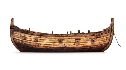 An old ship on white background.