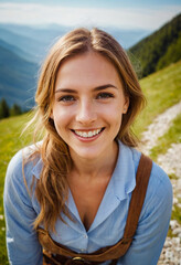 Attraktive junge Bayrin auf dem Berg