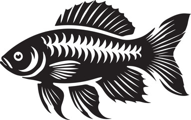 Vintage bass fish concept