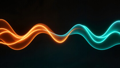 Abstract colorful wave patterns on dark background