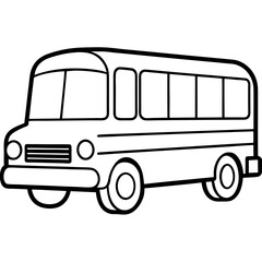 Clean Line Art of a Classic School Bus