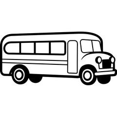 Clean Line Art of a Classic School Bus