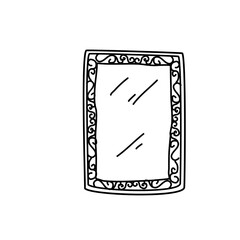 hand drawn vector vintage mirror
