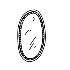 hand drawn vector vintage mirror