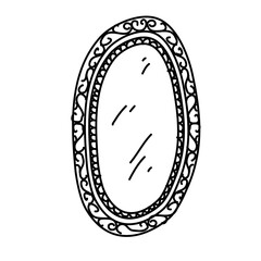 hand drawn vector vintage mirror