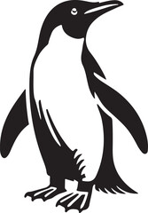 black penguin silhouette icon. standing pinguin vector illustration isolated on white.