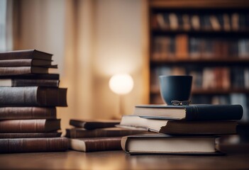 books pile book front book shelf table full