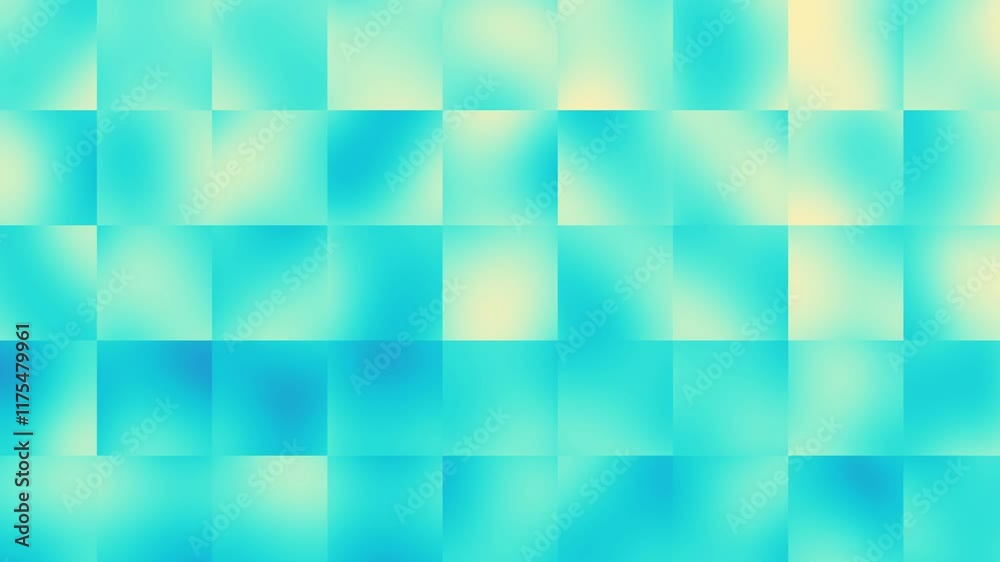 Poster Light teal square box pattern mosaic tile background, simple and elegant loop mosaic background