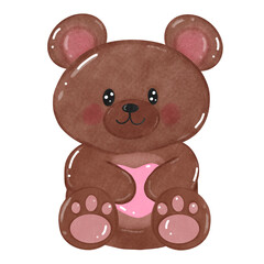 Happy Valentine's day watercolor vector illustration.