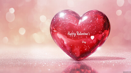 Fototapeta premium Nice Happy Valentines Day Background With Heart Shape