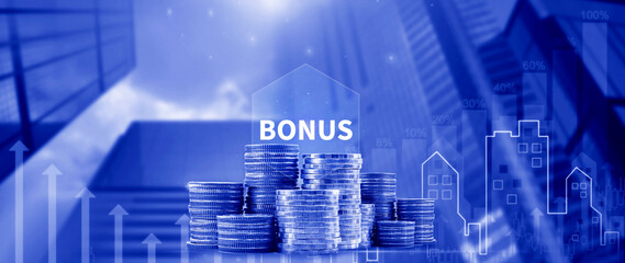 Bonus concept, suggests additional reward or incentive provided to individuals based on their...